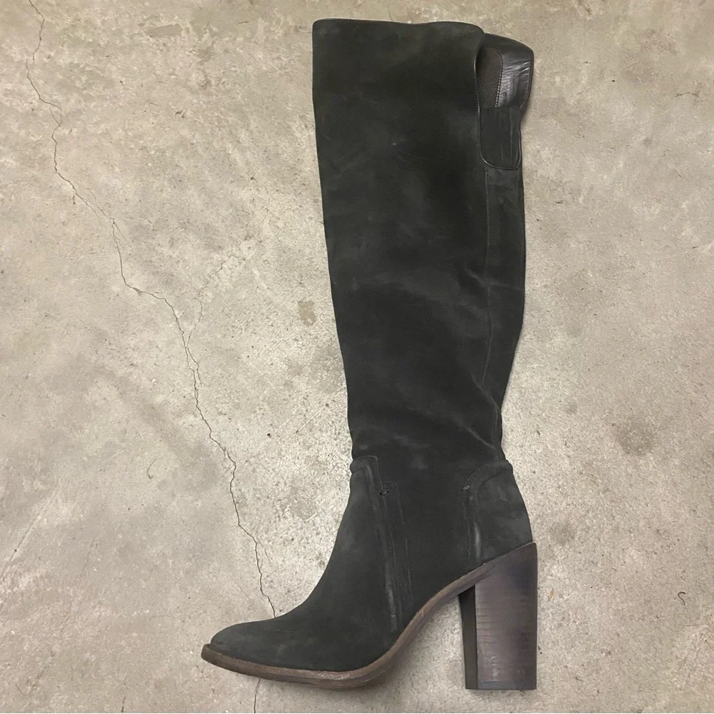 Vince Camuto Women’s Melaya Over the Knee Boots 7.5M Suede Leather Block Heel